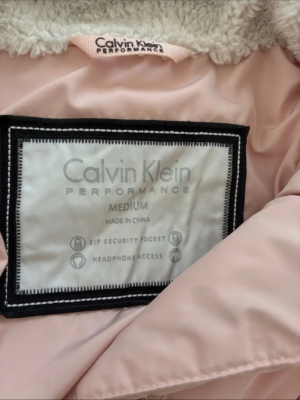 Calvin Klein Pale Pink Quilted Puffer Vest - Sleeveless Zip Front